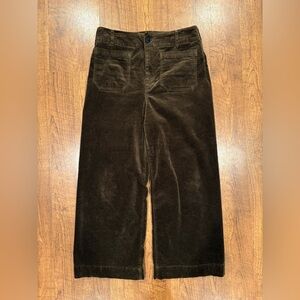 Maeve Colette Corduroy Wide Leg Crop Pants Womens 31 Anthropologie Ribbed Brown